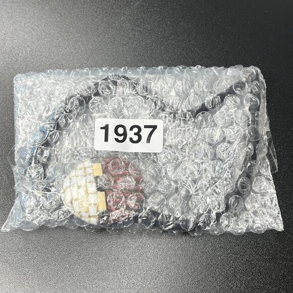 Vintage Santo Domingo Kewa Pueblo Shell Inlay Mosaic Jet Heishi Necklace 16.5" - Picture 10 of 10